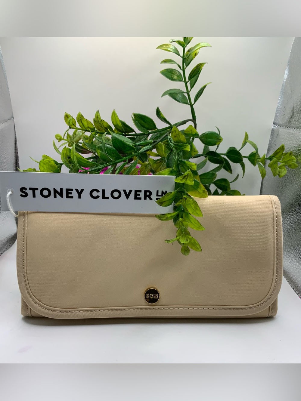 Stoney Clover Lane Sand Nylon Tri-fold Wallet-Women Accessories